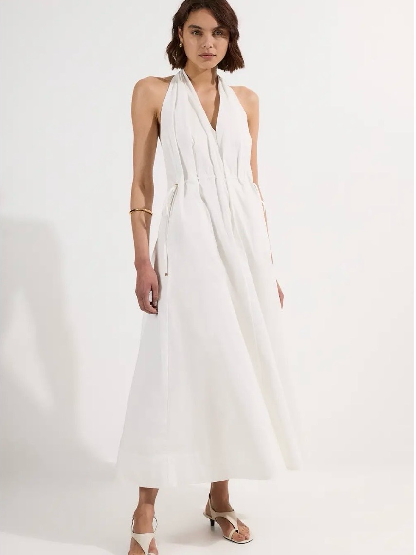 Nwt Karen Millen White Halter Maxi Dress